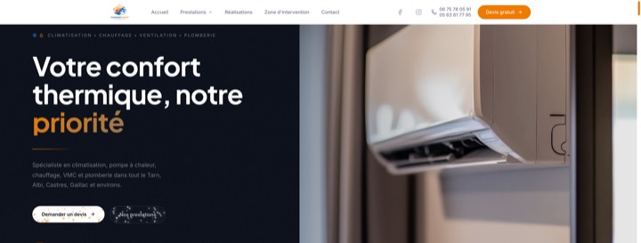 Site de Climago Rénov, réalisation Digiflow