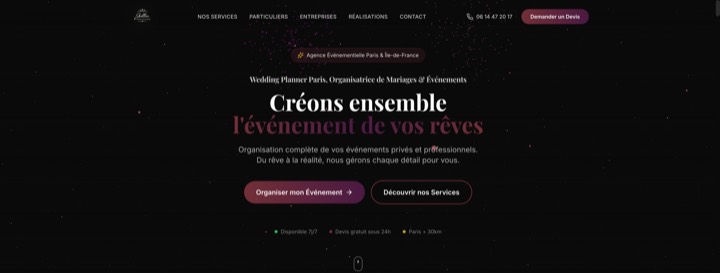 Site de Jullia Event Solutions, réalisation Digiflow