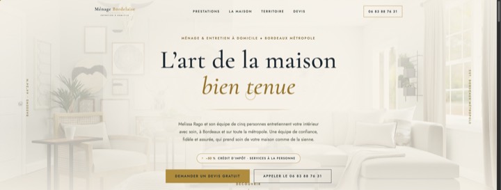 Site de Ménage Bordelais, réalisation Digiflow
