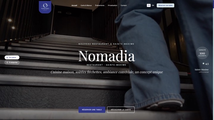 Site de Nomadia · Sainte-Maxime, réalisation Digiflow