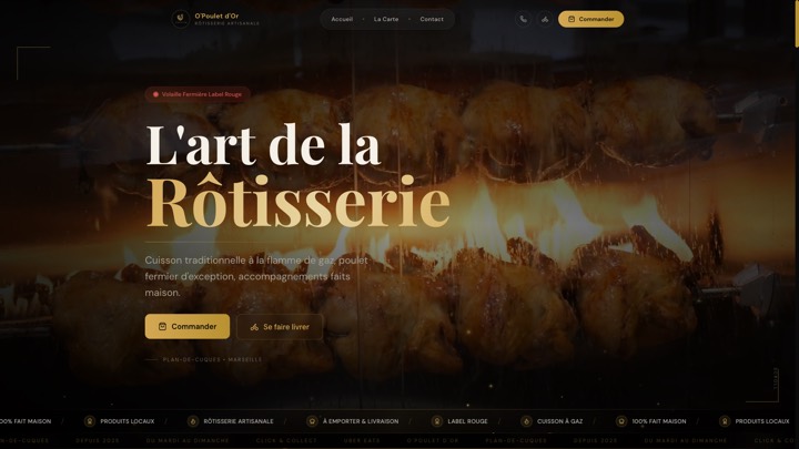 Site de Ô Poulet d'Or, réalisation Digiflow