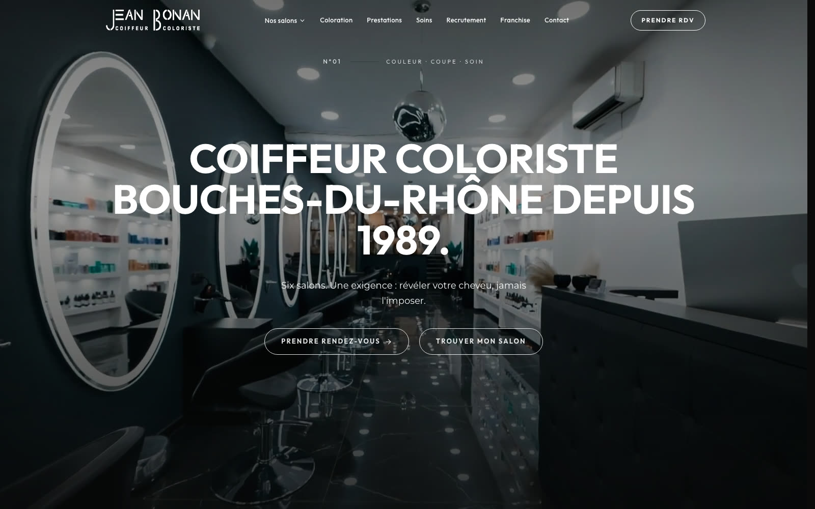Site actuel de Jean Bonan par Digiflow : vidéo du salon en plein écran, coiffeur coloriste des Bouches-du-Rhône depuis 1989