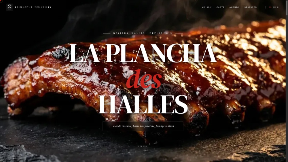 Site de la Plancha des Halles, restaurant à Béziers, réalisation Digiflow
